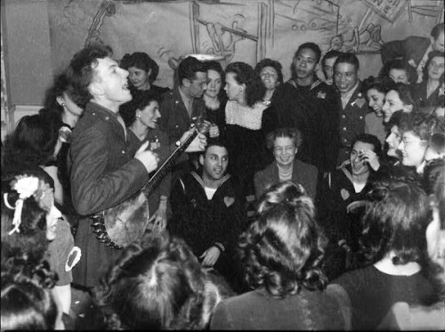 Pete Seeger and Eleanor Roosevelt