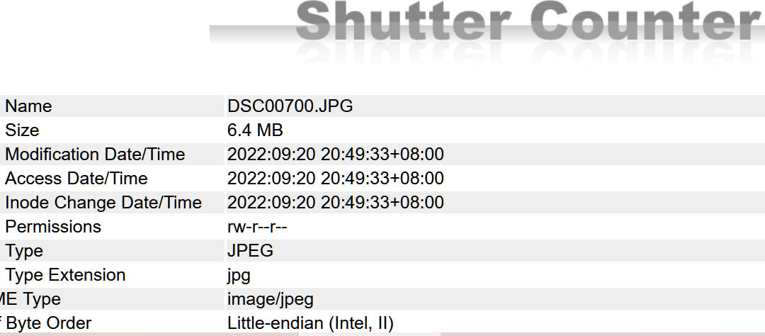 Shutter Count