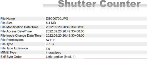 Shutter Count